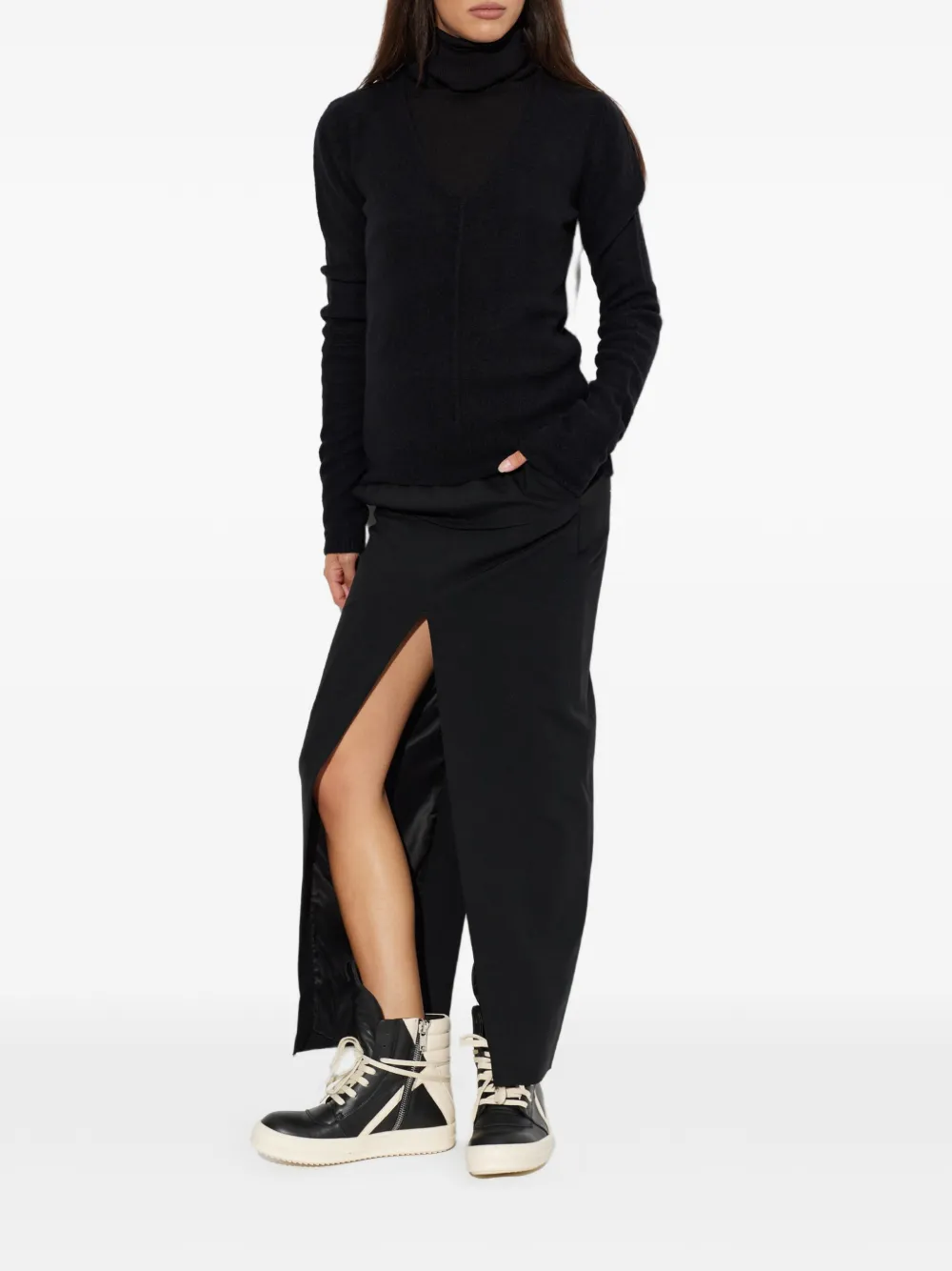 Rick Owens Sweater van kasjmierblend met V-hals Zwart