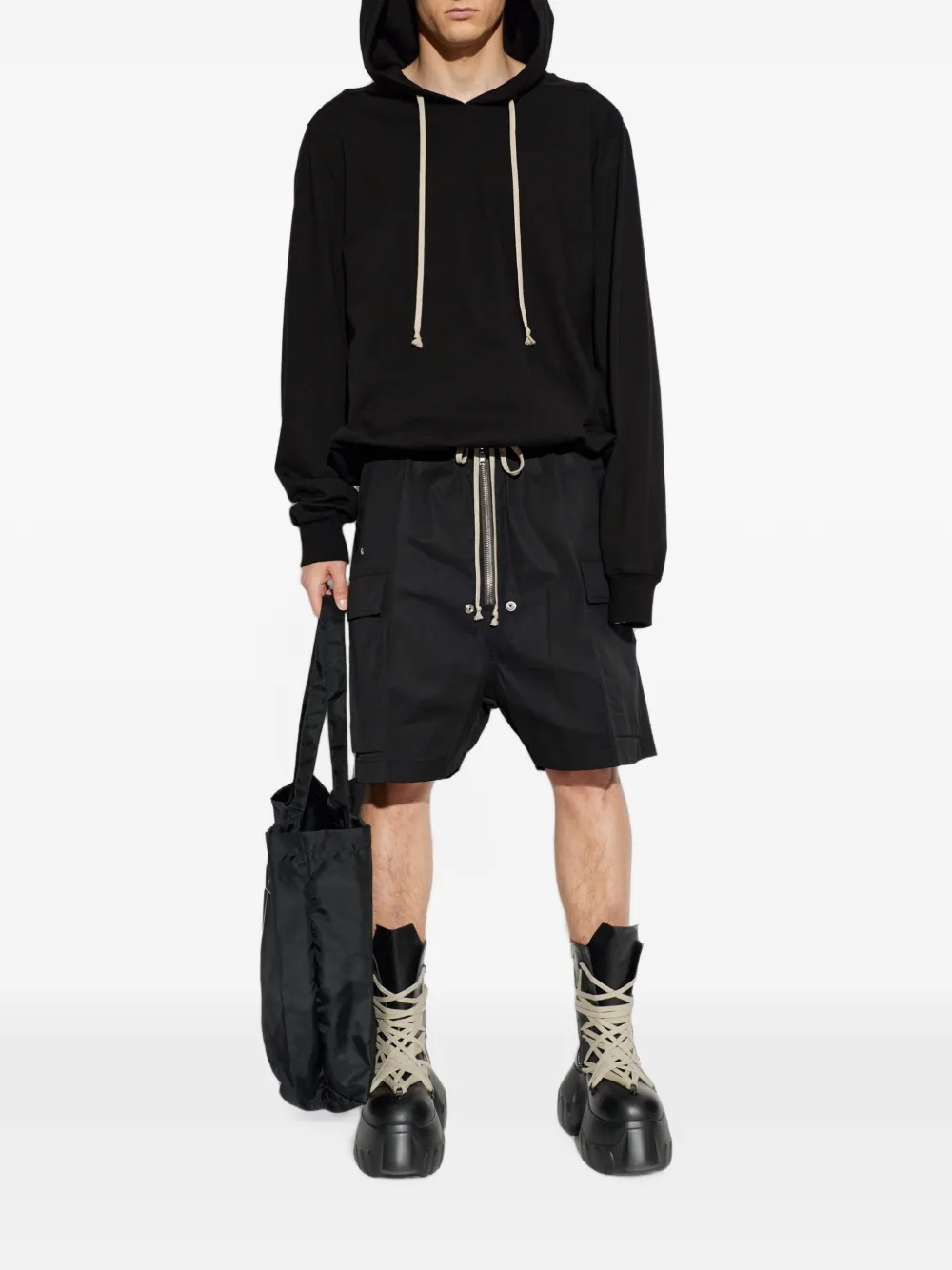 Rick Owens Hoodie met trekkoord Zwart