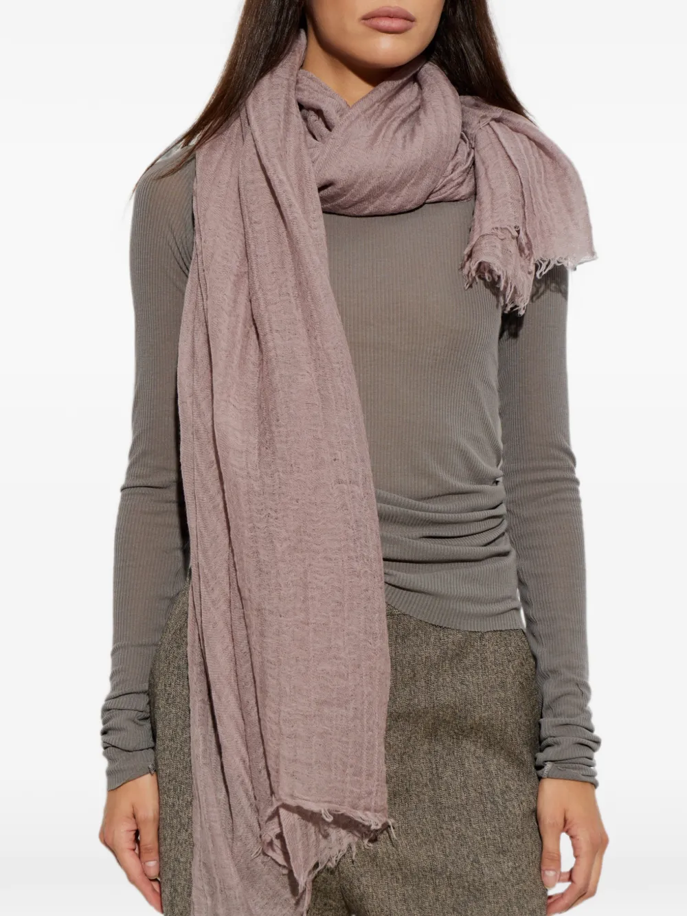 Rick Owens Sjaal met franje Roze