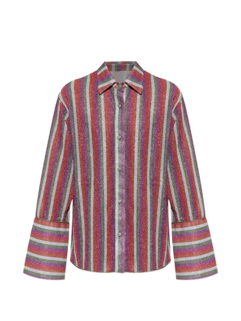 Oséree Lumière striped lurex-thread shirt