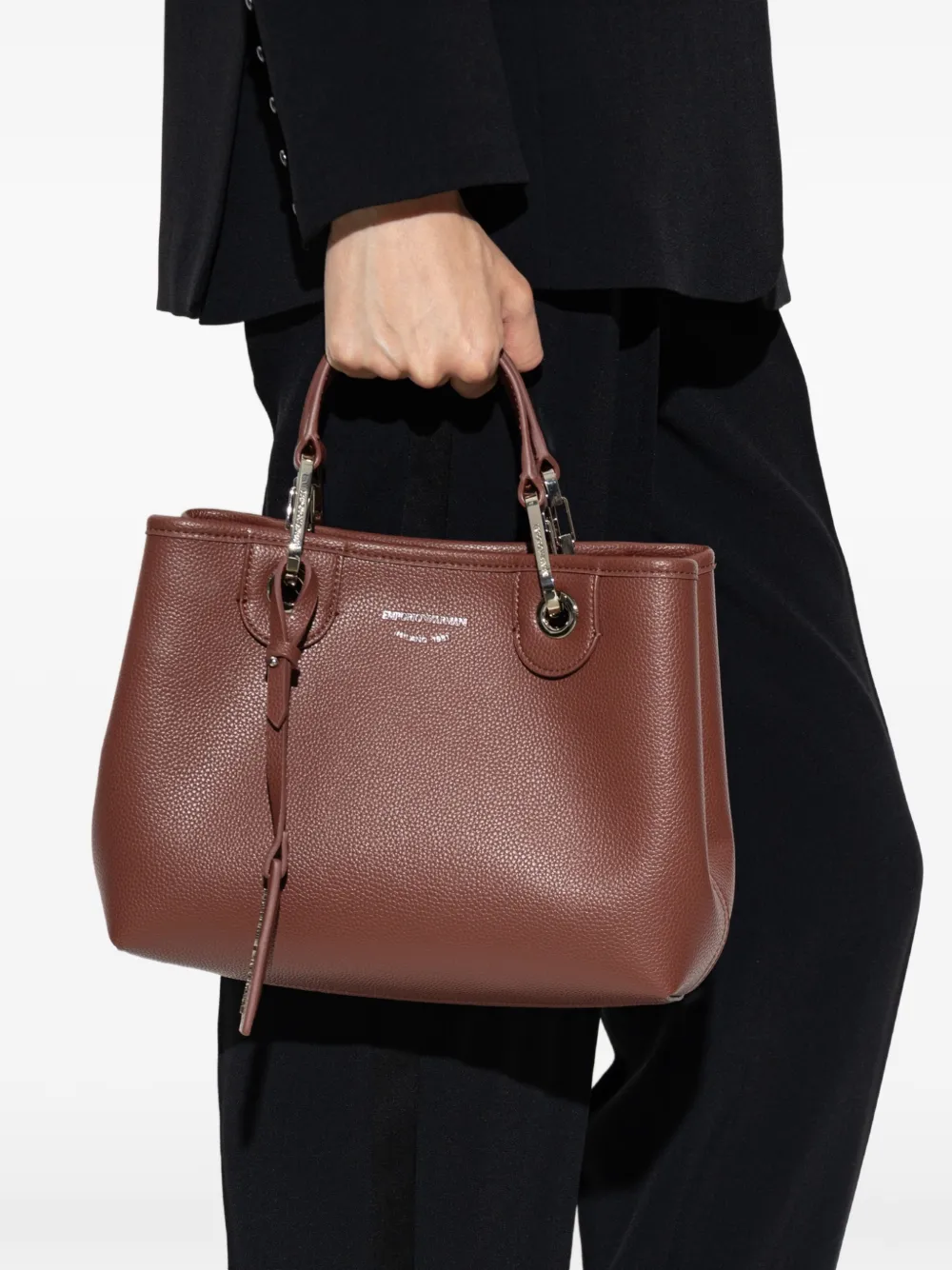 Emporio Armani Shopper met bewerkt effect en logoprint Bruin