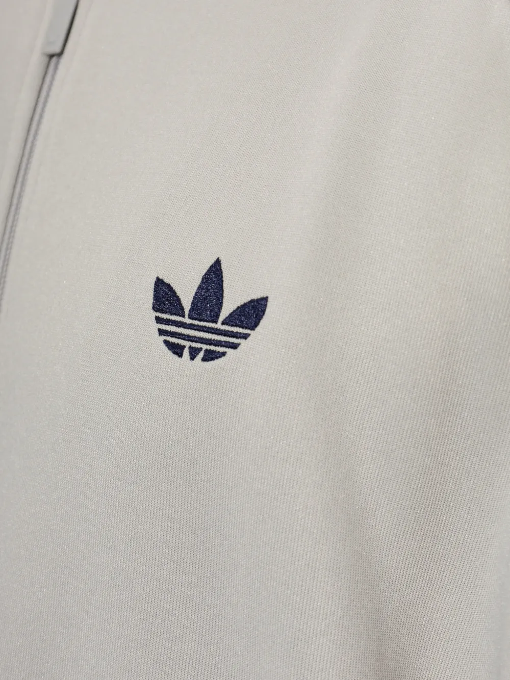 adidas logo-embroidered zip-up sweatshirt Grijs