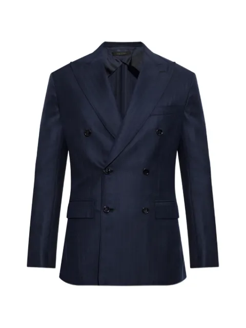 Brioni double-breasted herringbone blazer