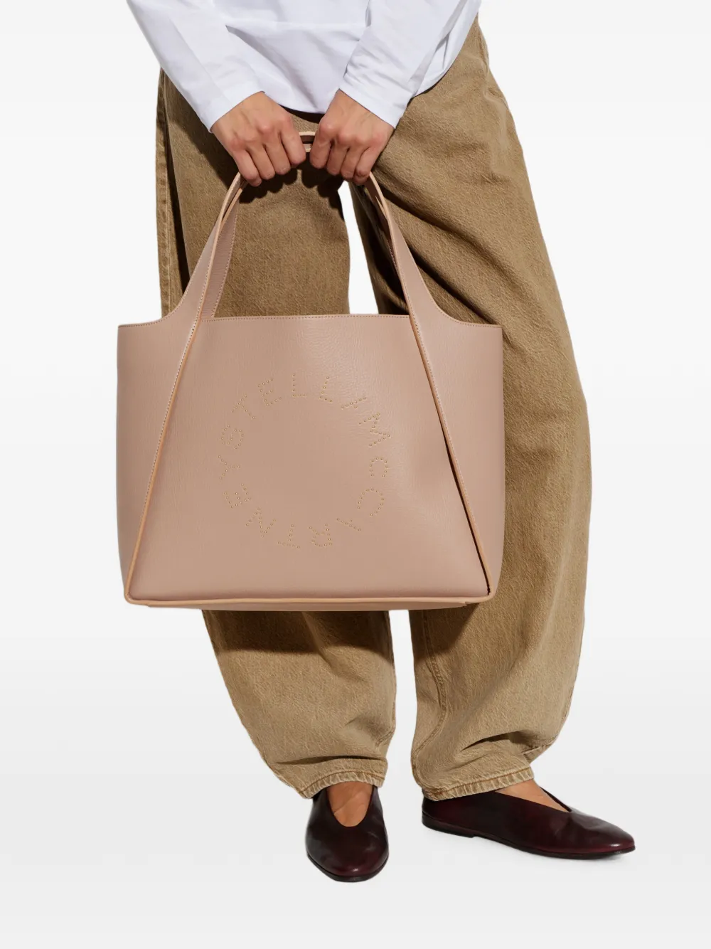 Stella McCartney Shopper met logo Roze