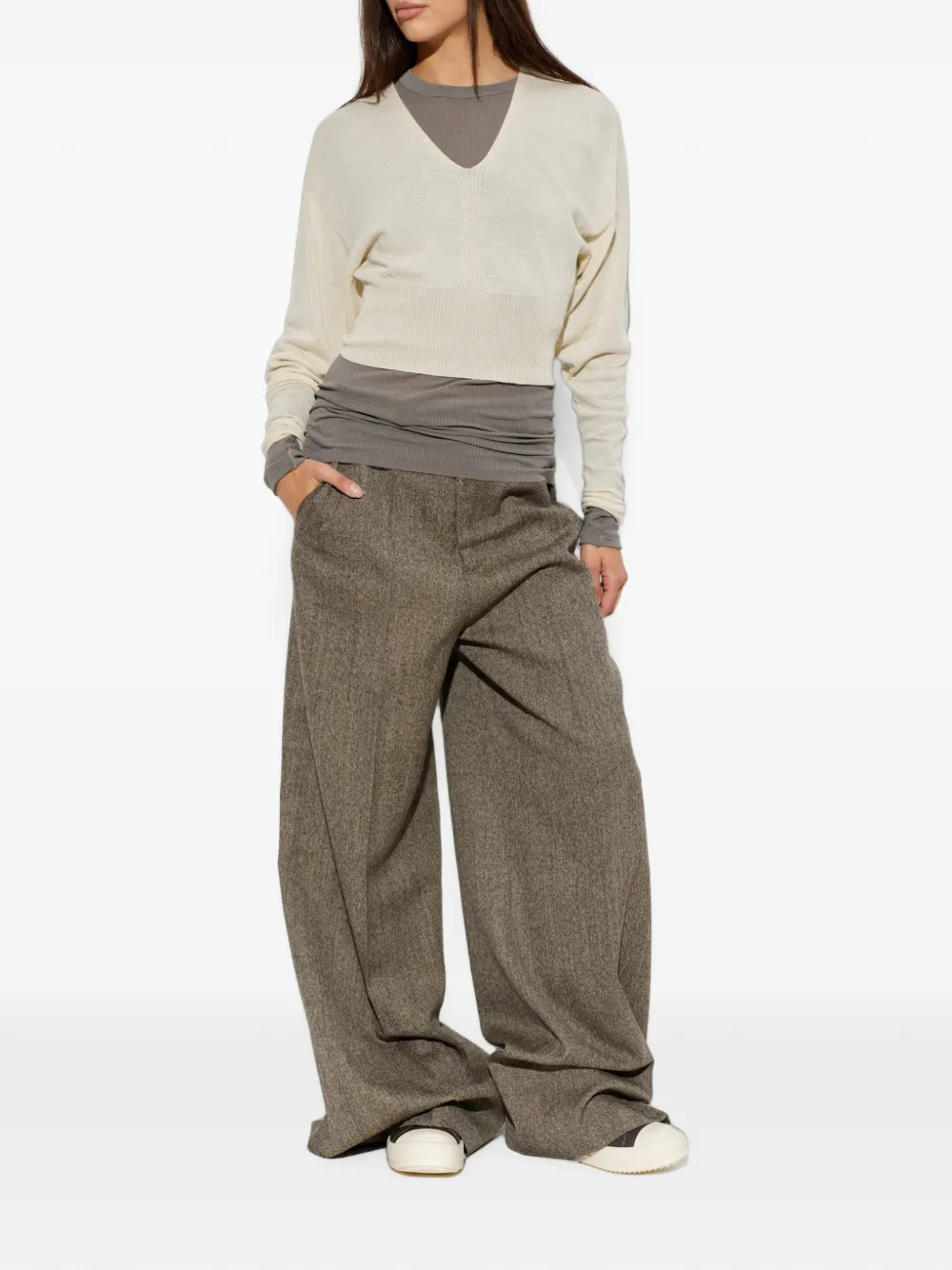 Rick Owens Trui met V-hals Beige