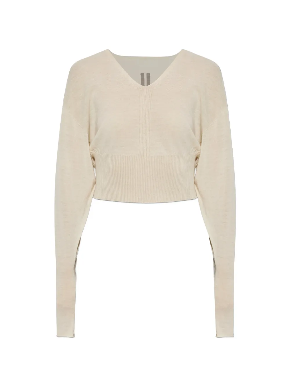 Rick Owens cropped V-neck sweater - Toni neutri