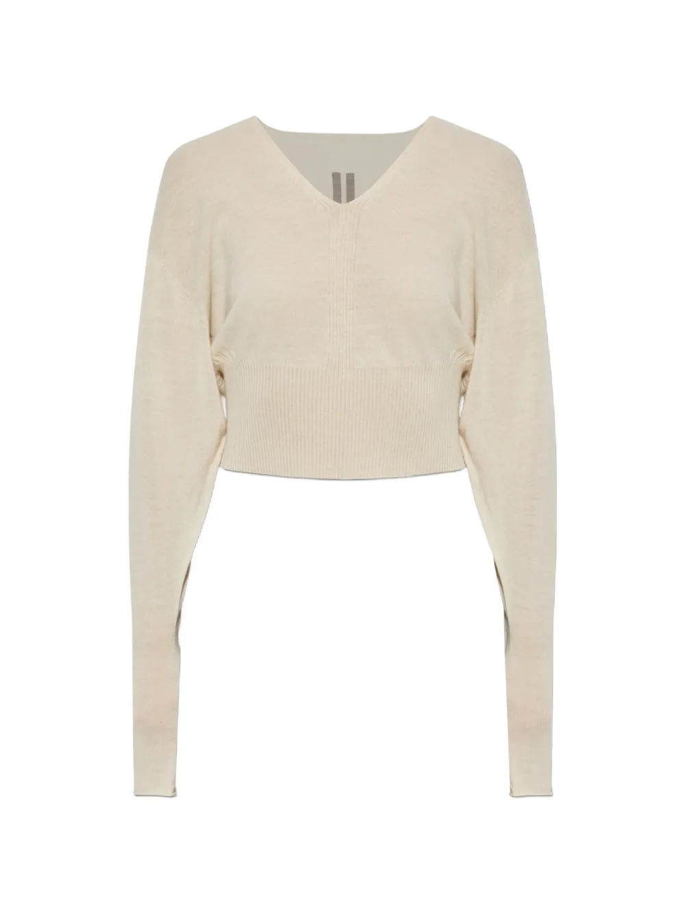 Rick Owens cropped V-neck sweater - Toni neutri