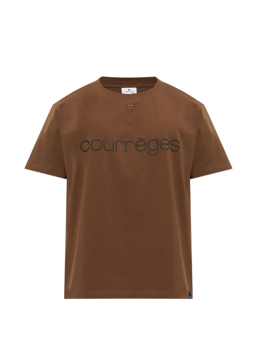 Courrèges logo-print T-shirt - Marrone