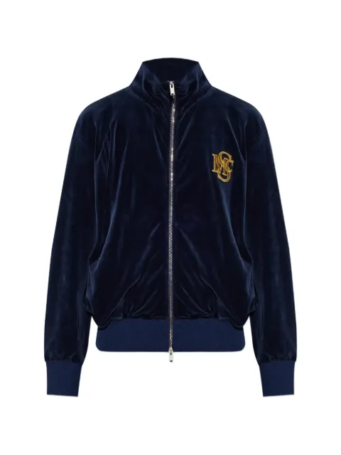 Stella McCartney logo-embroidered zip-up sweatshirt