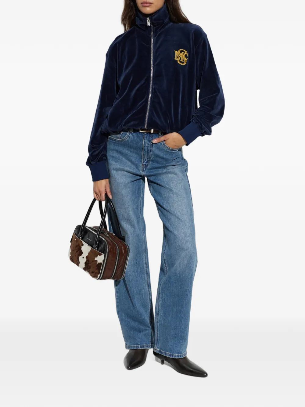 Stella McCartney Sweater met geborduurd logo Blauw