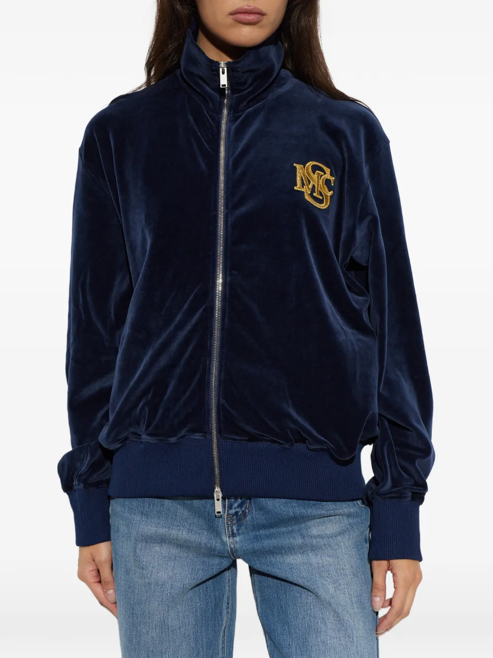 Stella McCartney Sweater met geborduurd logo Blauw