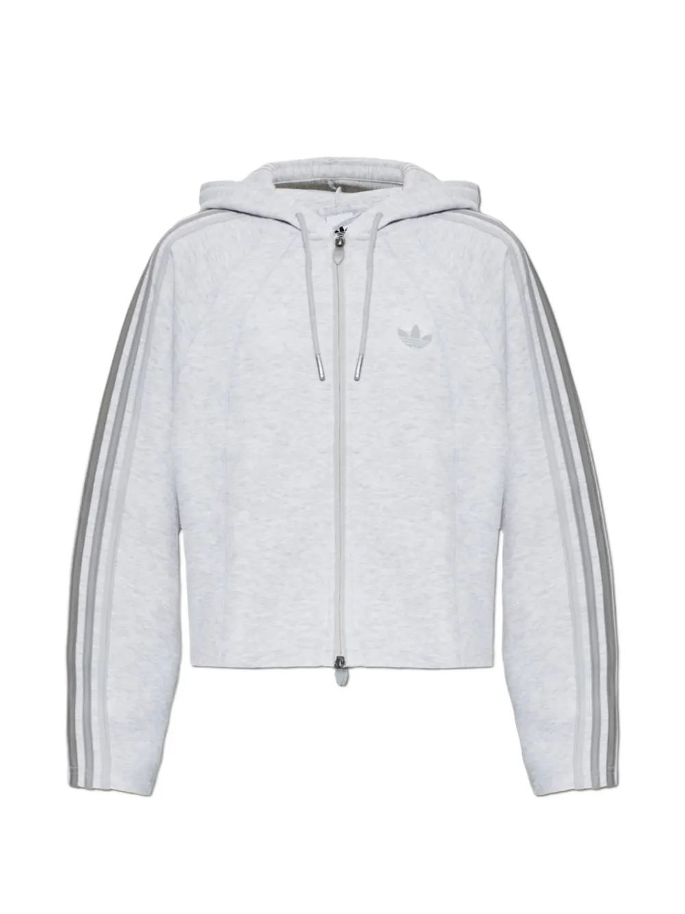 adidas logo-embroidered 3-Stripes hoodie - Grigio