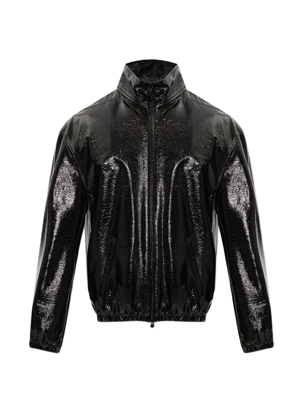 Courrèges stand-up collar vinyl jacket - Nero