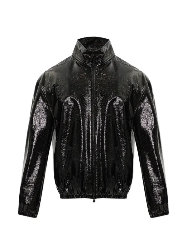 Courrèges Jaqueta De Vinil Com Colarinho Alto | Preto | FARFETCH BR