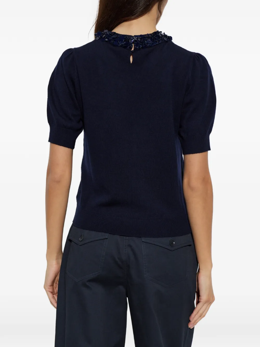 Ulla Johnson T-shirt verfraaid met pailletten Blauw