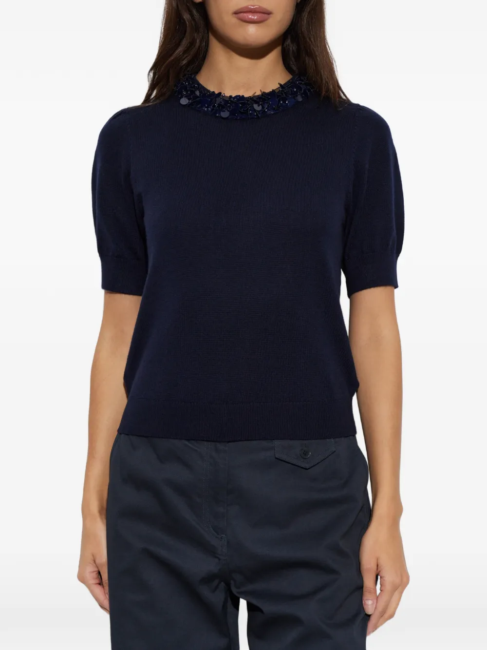 Ulla Johnson T-shirt verfraaid met pailletten Blauw