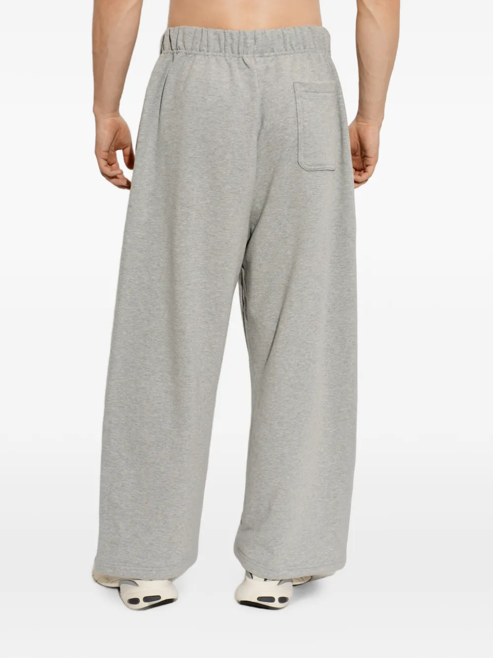 adidas logo-embroidered wide-leg track pants Grijs