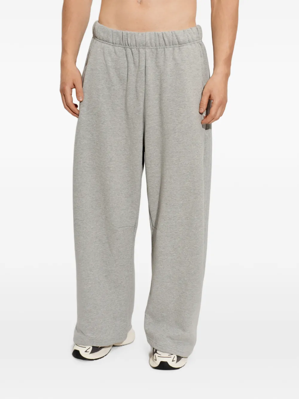 adidas logo-embroidered wide-leg track pants Grijs
