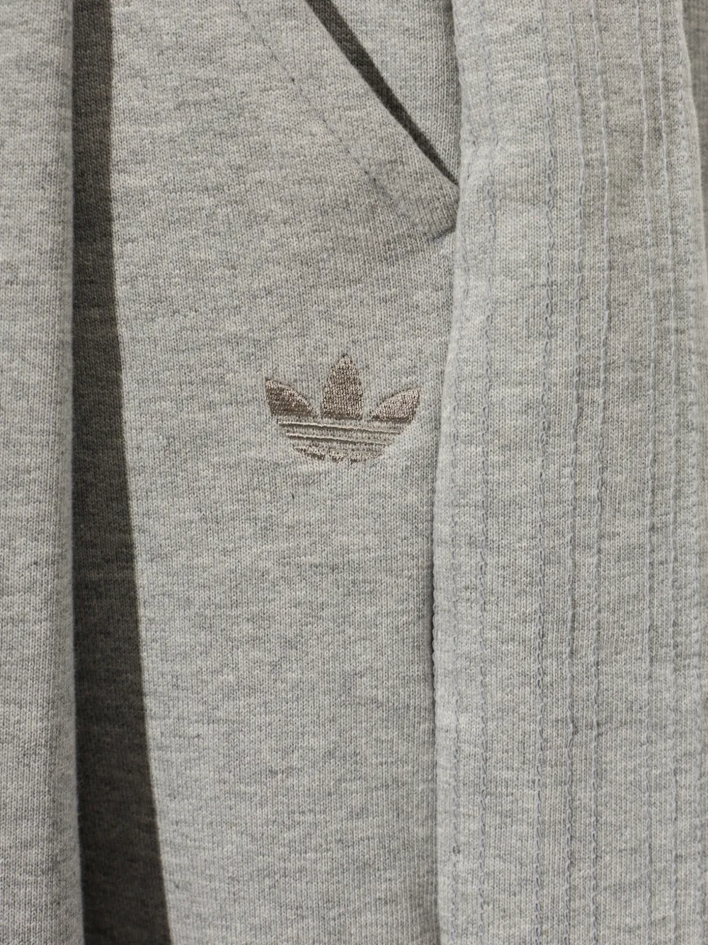 adidas logo-embroidered wide-leg track pants Grijs