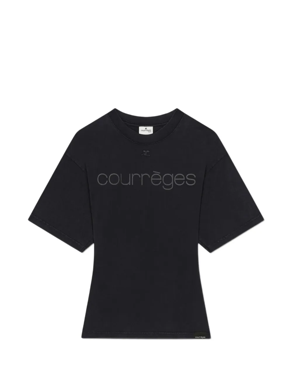 Courrèges logo-print T-shirt - Nero