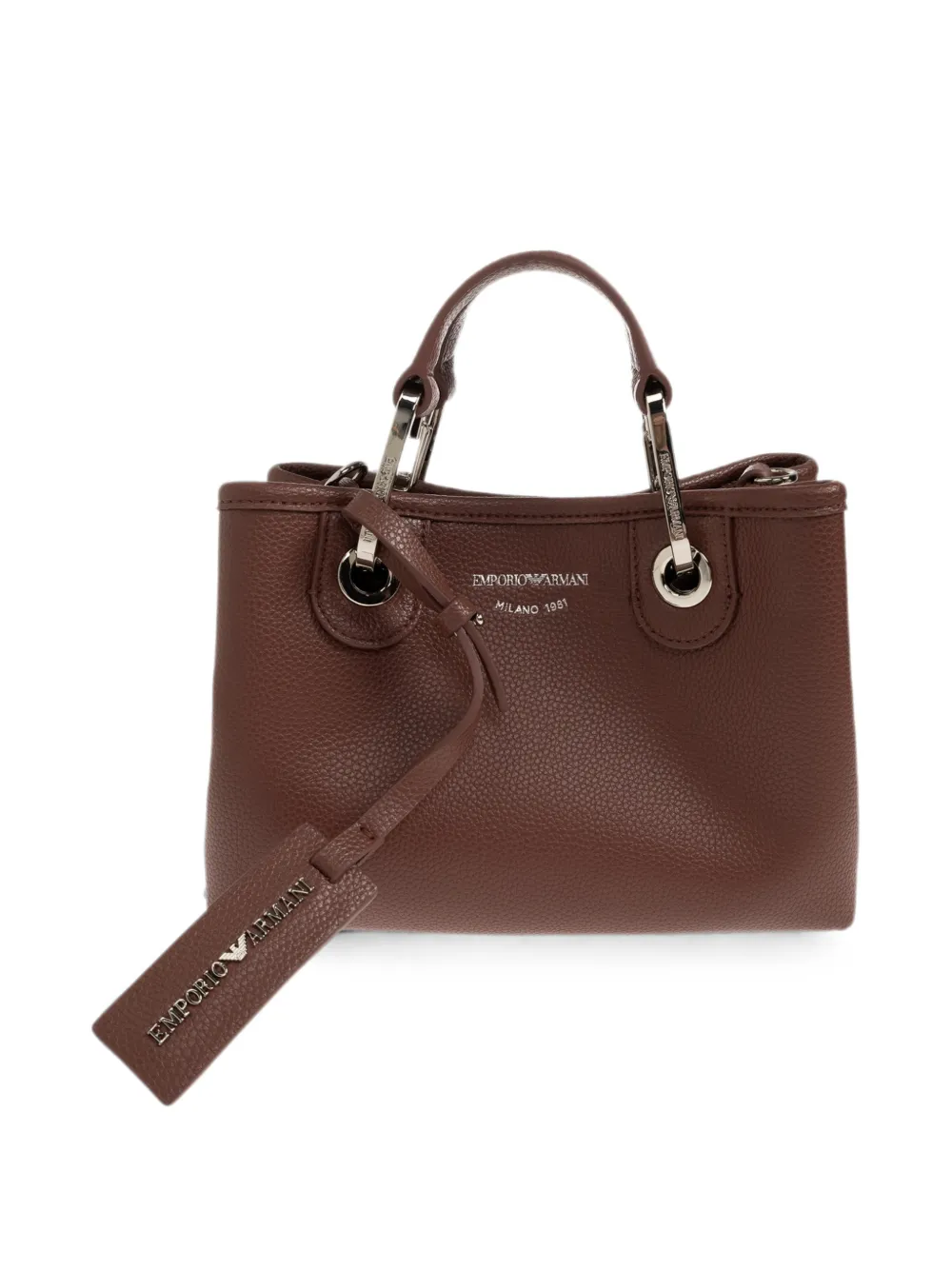 Emporio Armani Shopper met logoprint en bewerkt effect Bruin