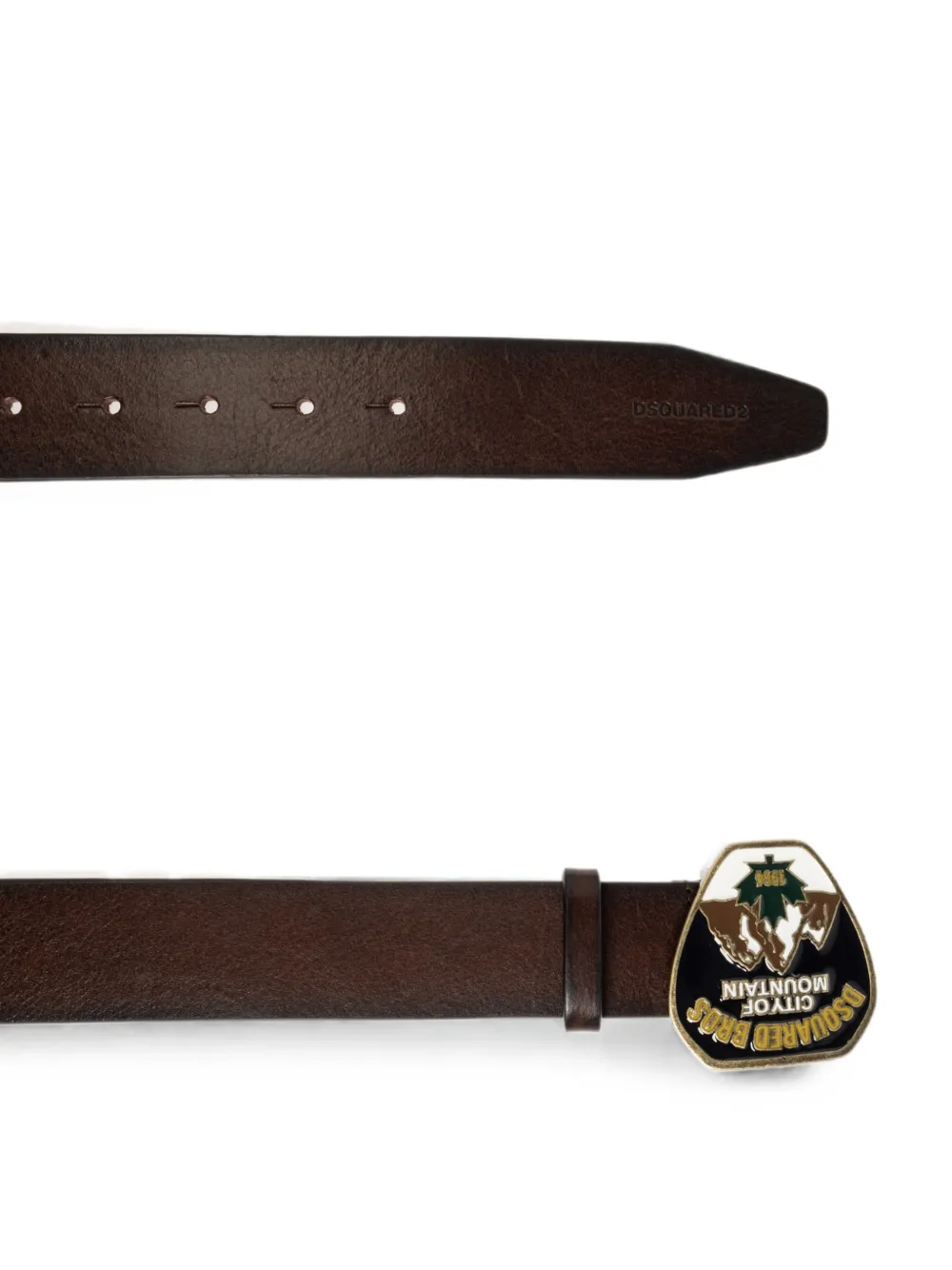 DSQUARED2 Leren riem met plakkaat Bruin
