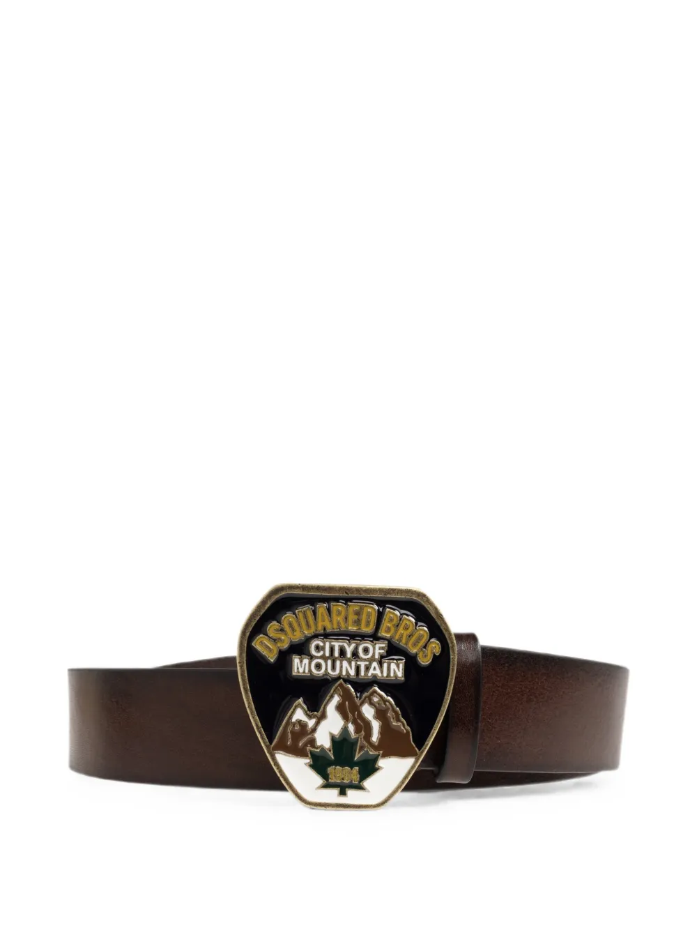 DSQUARED2 plaque-buckle leather belt - Marrone