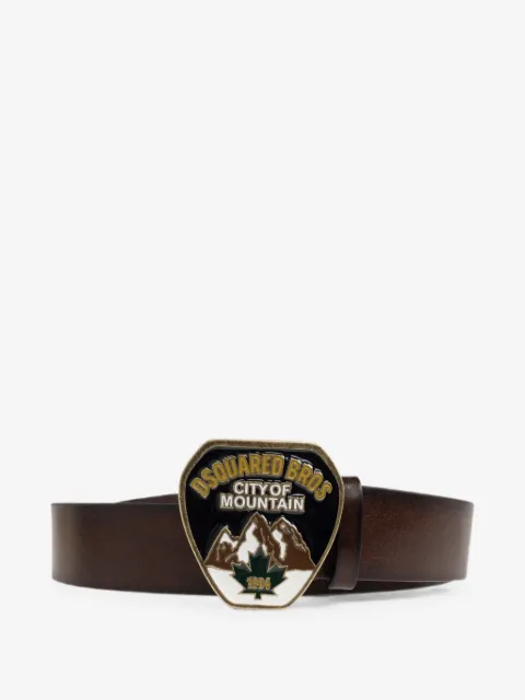 DSQUARED2 ceinture en cuir à plaque logo