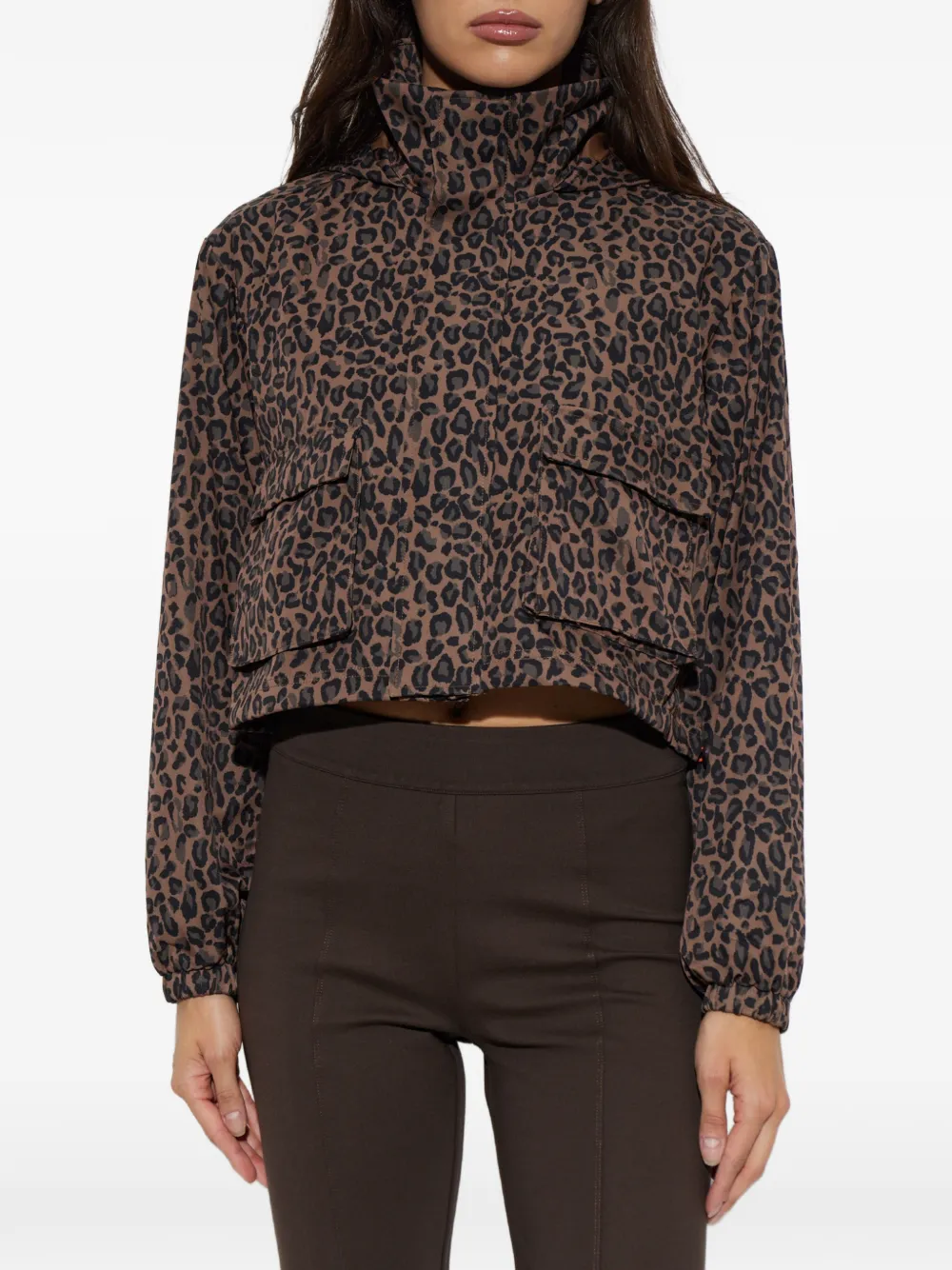 The Upside Ludlow Leopard-print Jacket in Brown, view 3