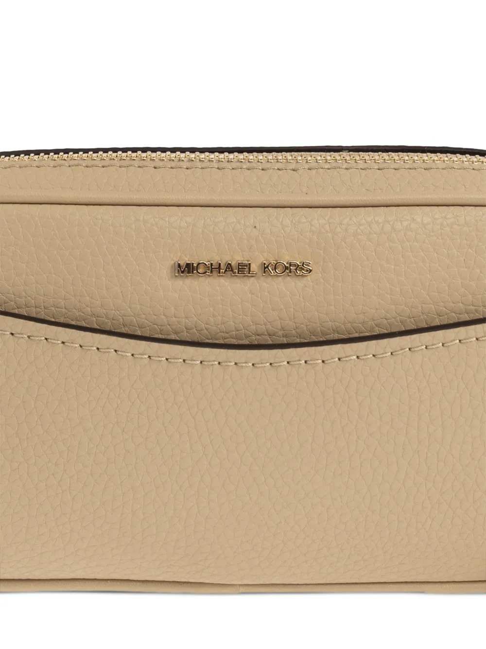 Michael Kors May pebbled leather shoulder bag Beige
