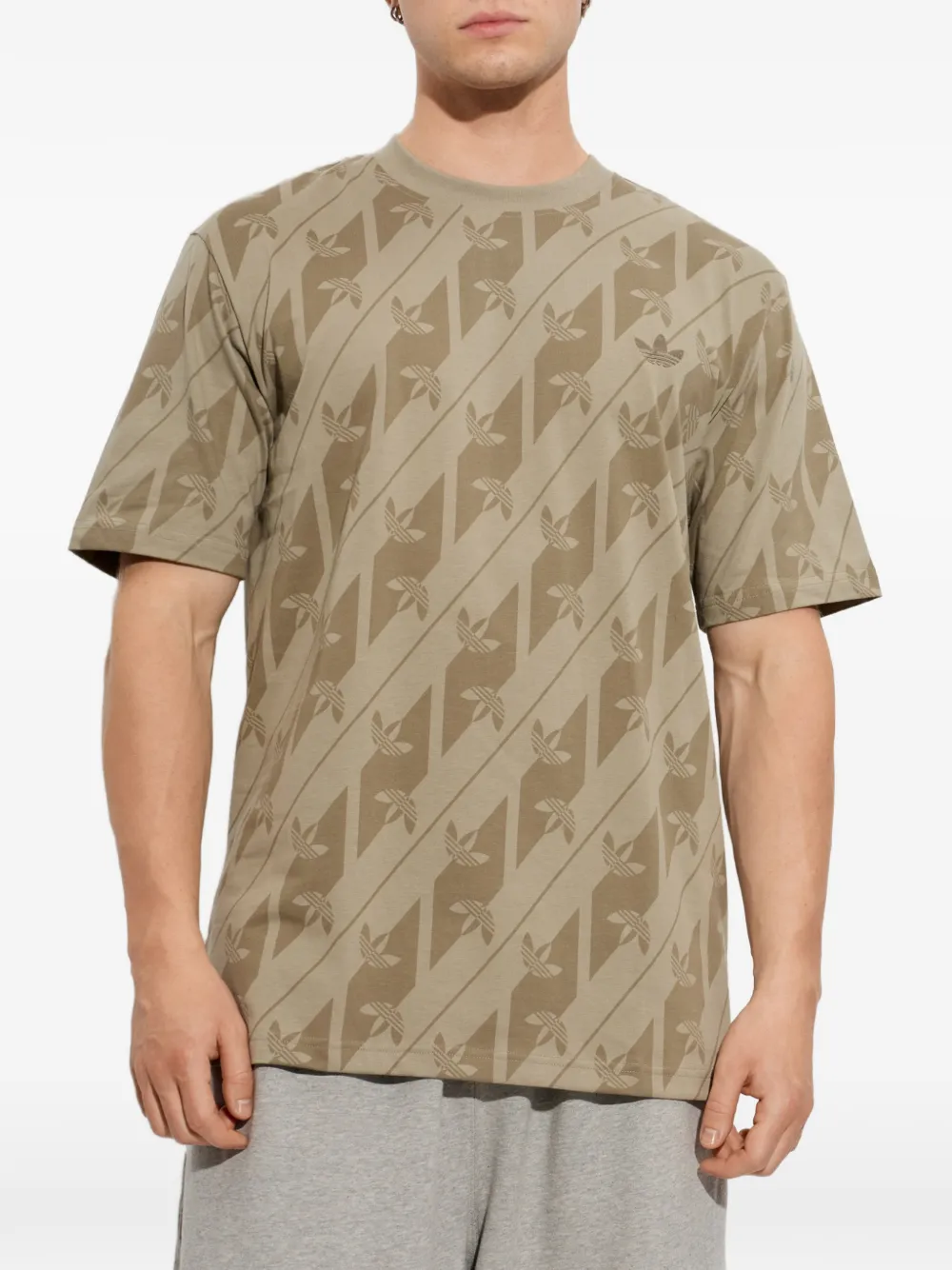 adidas Monogram AOP-print cotton T-shirt Groen