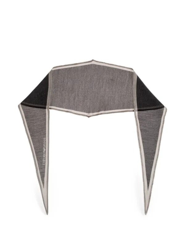 Emporio Armani Logo-print Asymmetrical Scarf in Black