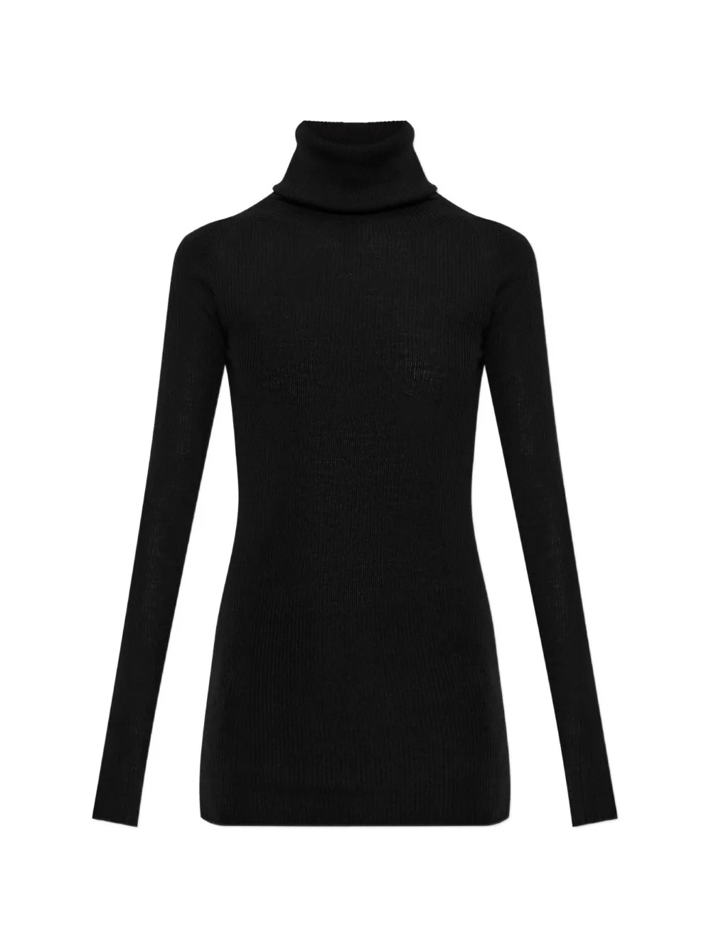 Rick Owens Ribbed-knit Roll-neck Sweater In Black