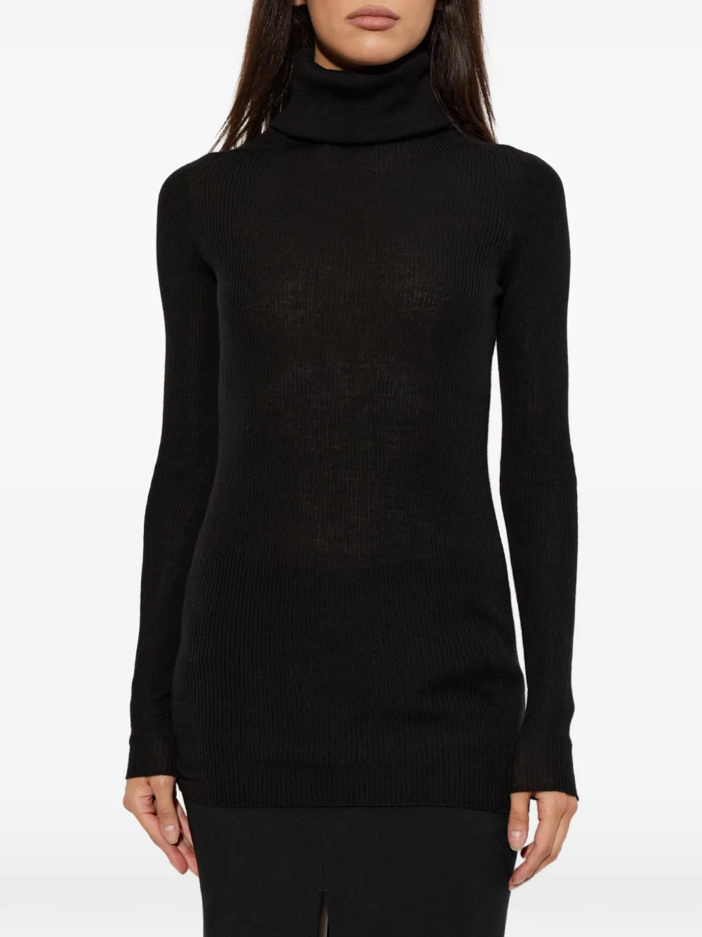 Rick Owens Ribgebreide coltrui Zwart