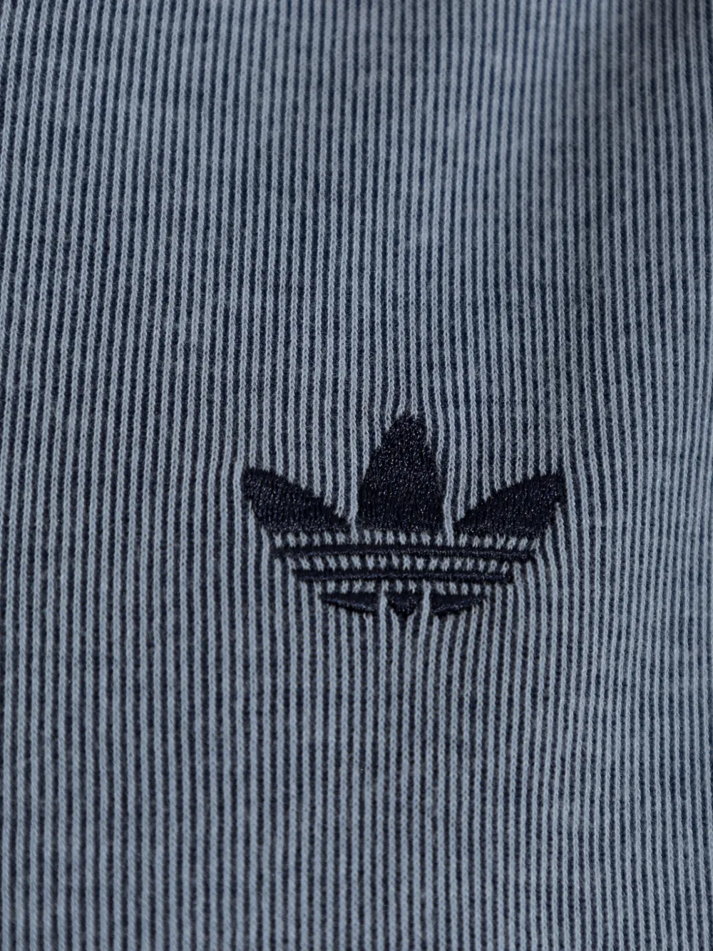 adidas Trefoil-embroidered ribbed-knit top Blauw