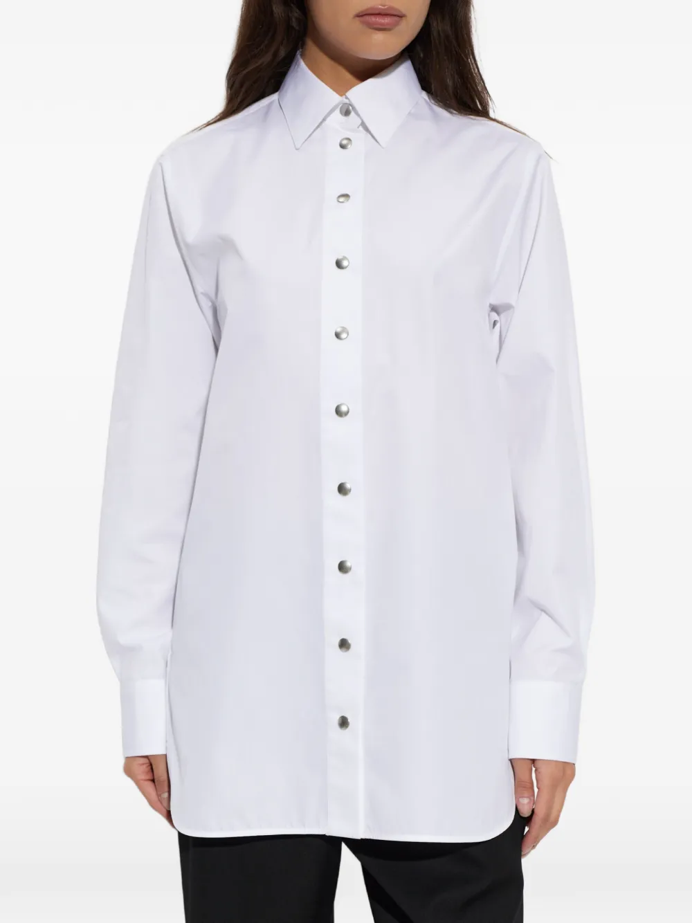 Stella McCartney Oversized blouse met drukknoop Wit