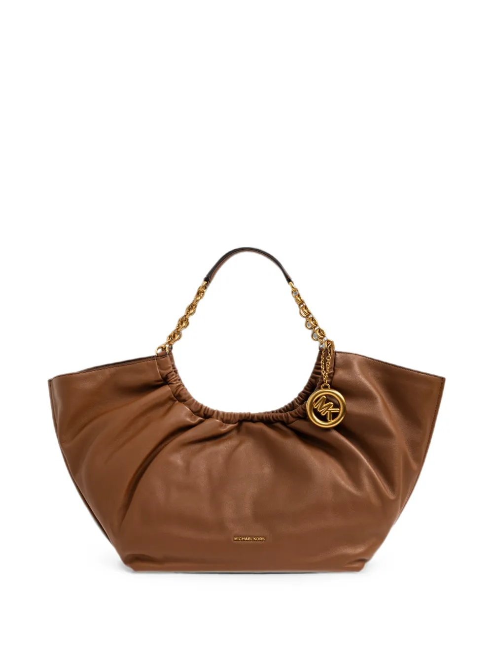Michael Michael Kors ruched chain-link tote bag - Marrone