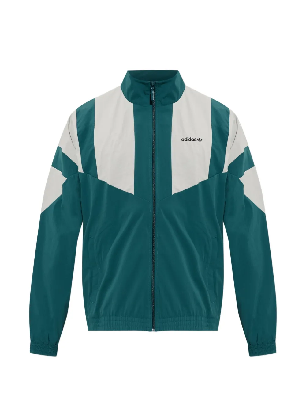 adidas logo-print panelled jacket - Verde