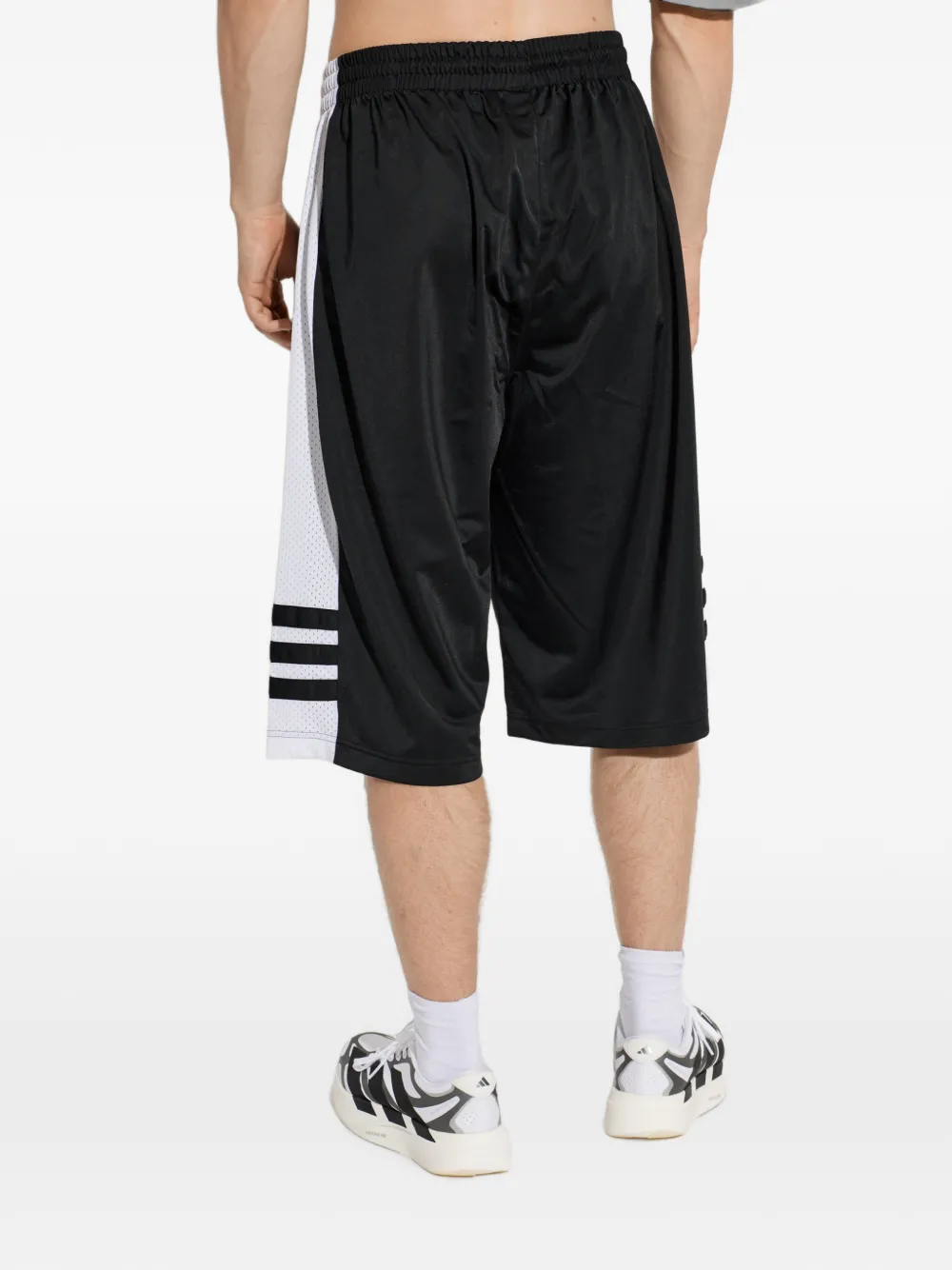 adidas Trefoil-stripe logo-embroidered track shorts Zwart