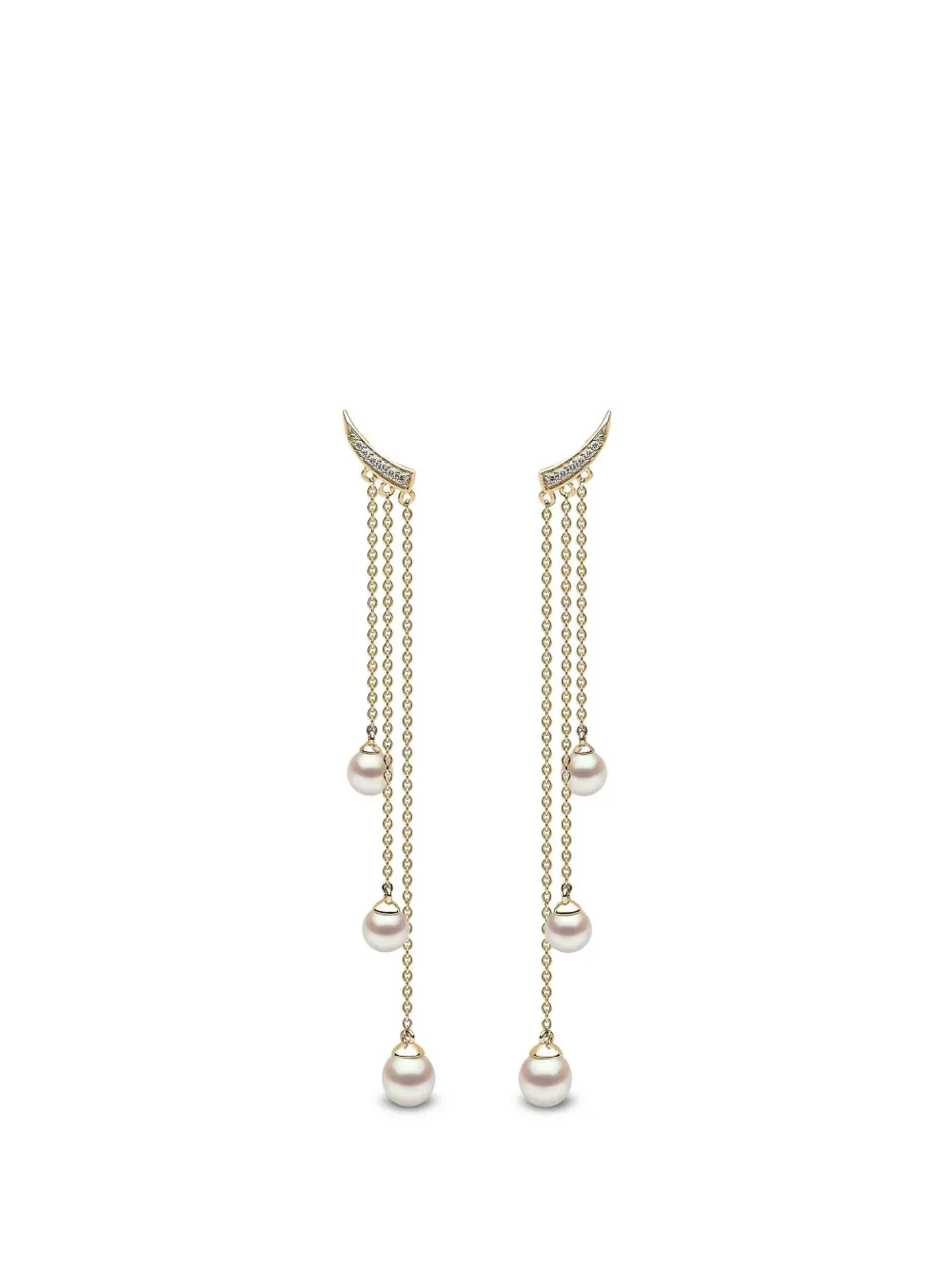 Yoko London Freshwater pearl and diamond Apex earrings - Oro
