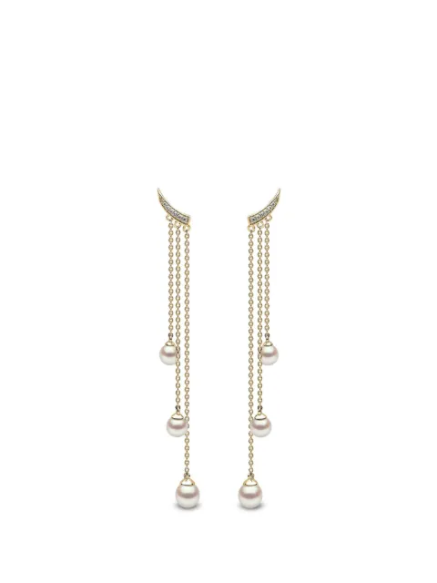 Yoko London Freshwater pearl and diamond Apex earrings