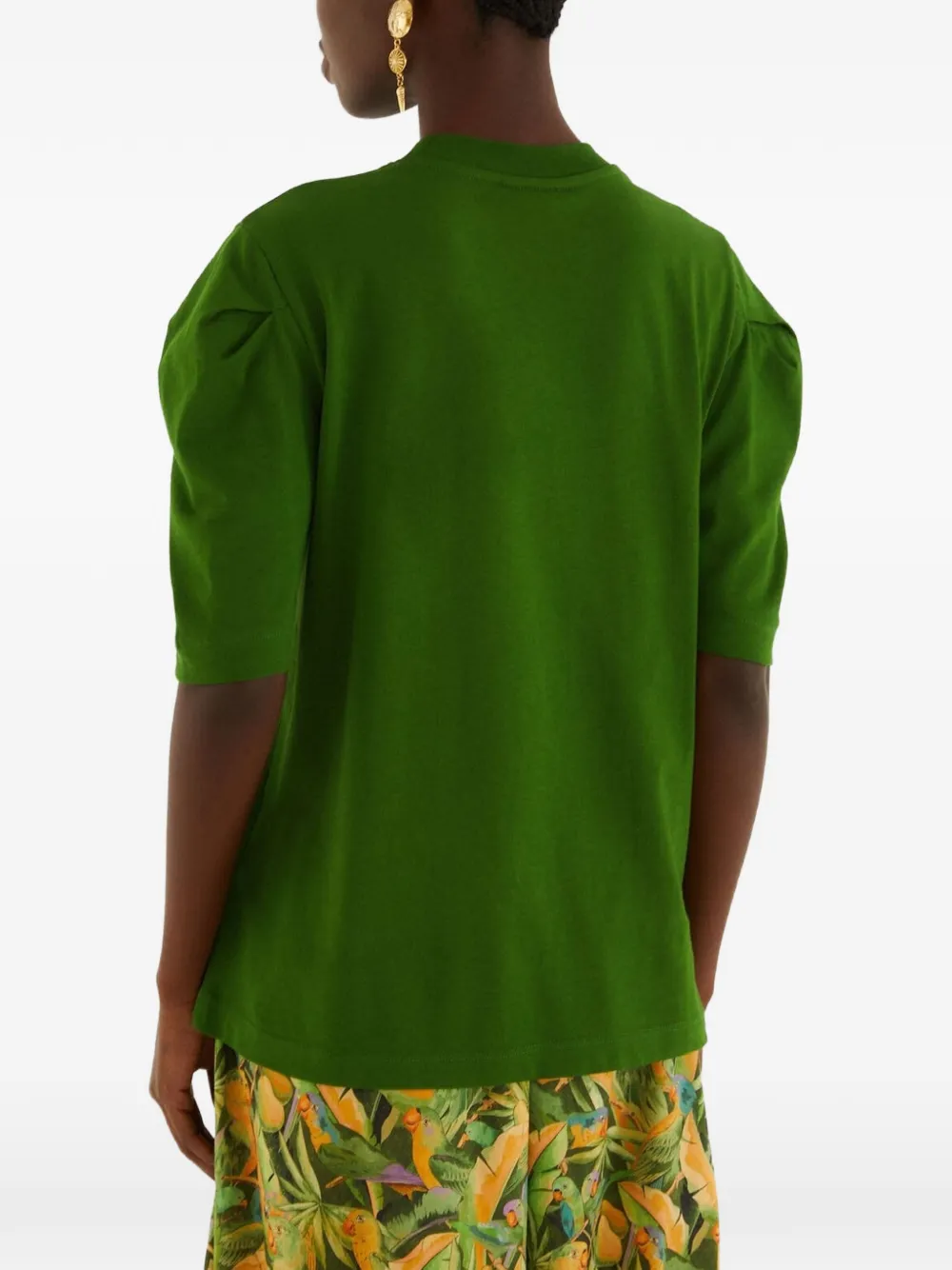 FARM Rio T-shirt met pofmouwen en grafische print Groen