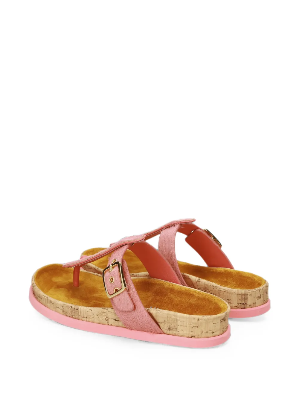 Premiata buckle-fastening calf-hair sandals Roze