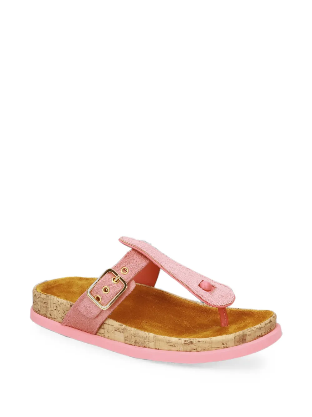 Premiata buckle-fastening calf-hair sandals Roze