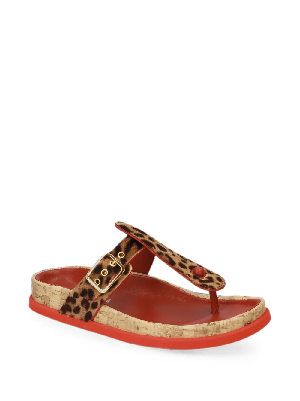 Premiata ponyhide thong sandals Beige