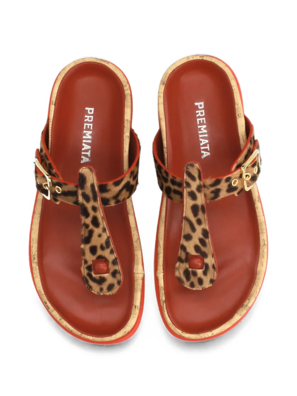 Premiata ponyhide thong sandals Beige
