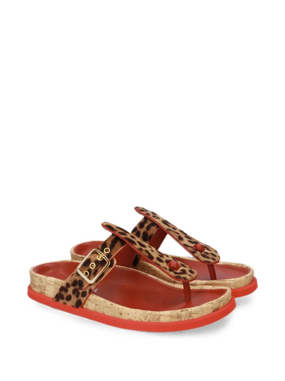 Premiata ponyhide thong sandals Beige