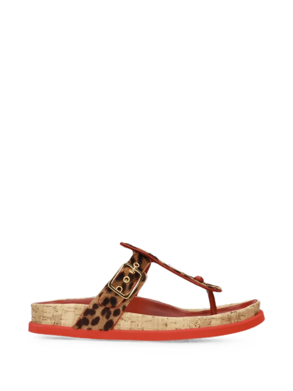 Premiata ponyhide thong sandals Beige