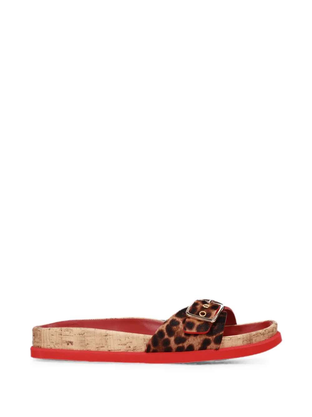 Premiata leopard-print buckle-detail slides Bruin