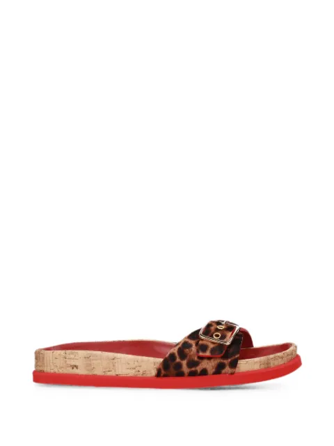 Premiata leopard-print buckle-detail slides